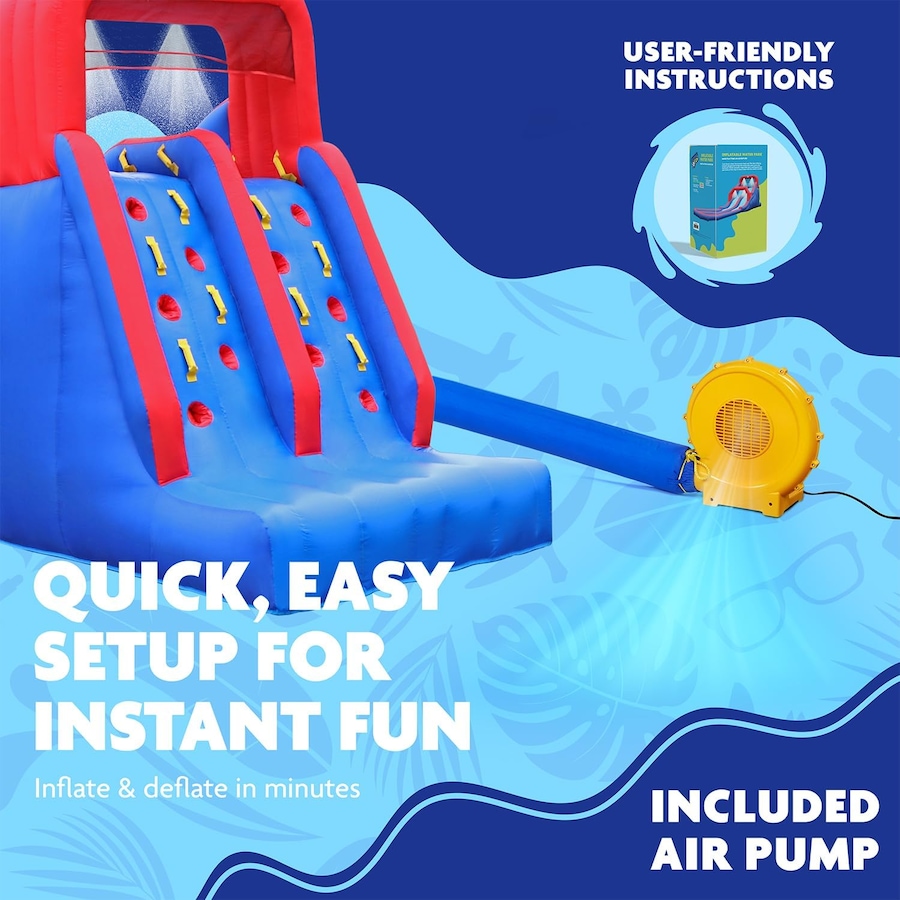 Image 891248_ALTMORE11.jpg, Product 891-248 / Price $1,199.99, Sunny & Fun Dual Splash Racing Inflatable Water Slide Park with Climbing Wall & Splash Pool from Sunny & Fun on TSC.ca's Home & Garden department