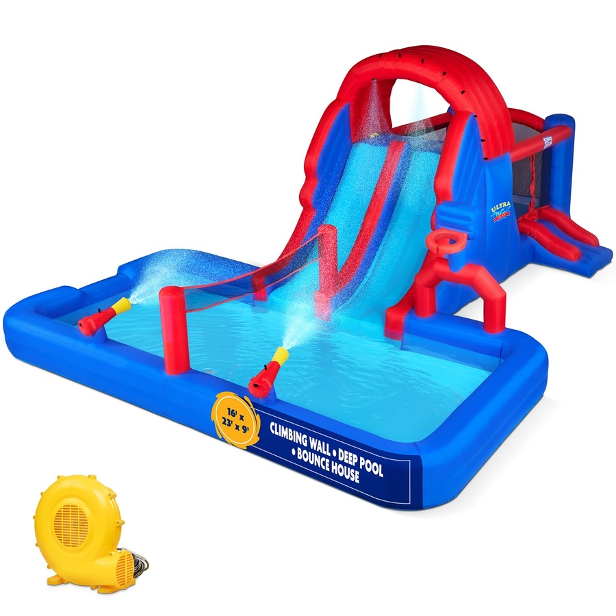 Image 891249.jpg, Product 891-249 / Price $1,199.99, Sunny & Fun Ultra All-Play Inflatable Water Slide Park with Bounce House, Volley Net & Deep Pool from Sunny & Fun on TSC.ca's Home & Garden department