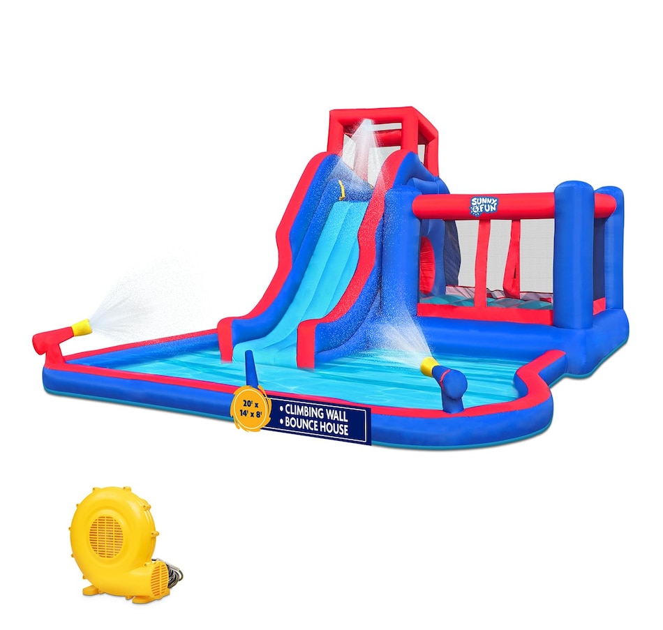Image 891255.jpg, Product 891-255 / Price $899.99, Sunny & Fun 2-in-1 Bounce & Blast Inflatable Water Slide Park with Slide, Bounce House & Pool from Sunny & Fun on TSC.ca's Home & Garden department