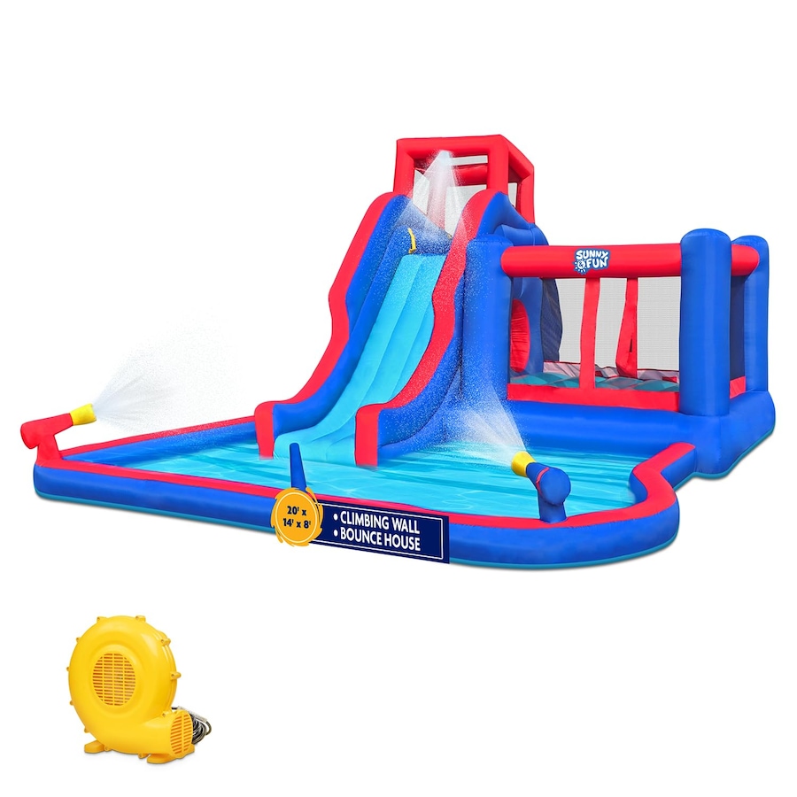 Image 891255.jpg, Product 891-255 / Price $899.99, Sunny & Fun 2-in-1 Bounce & Blast Inflatable Water Slide Park with Slide, Bounce House & Pool from Sunny & Fun on TSC.ca's Home & Garden department