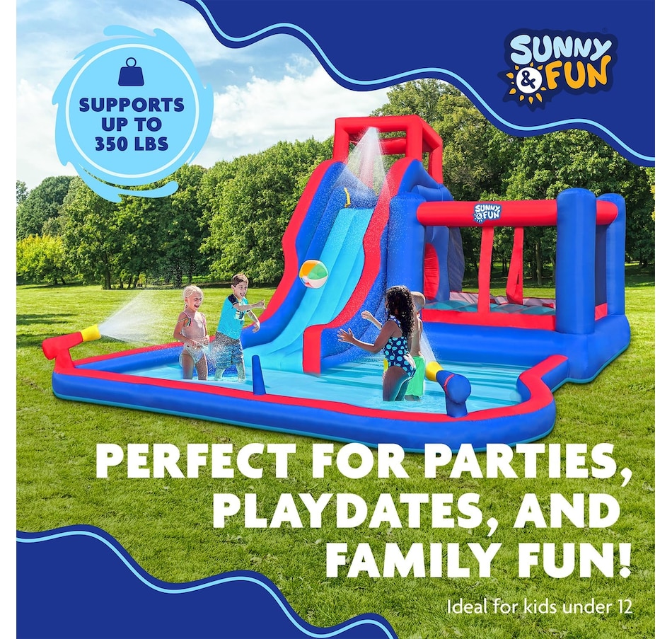 Image 891255_ALTMORE10.jpg, Product 891-255 / Price $899.99, Sunny & Fun 2-in-1 Bounce & Blast Inflatable Water Slide Park with Slide, Bounce House & Pool from Sunny & Fun on TSC.ca's Home & Garden department