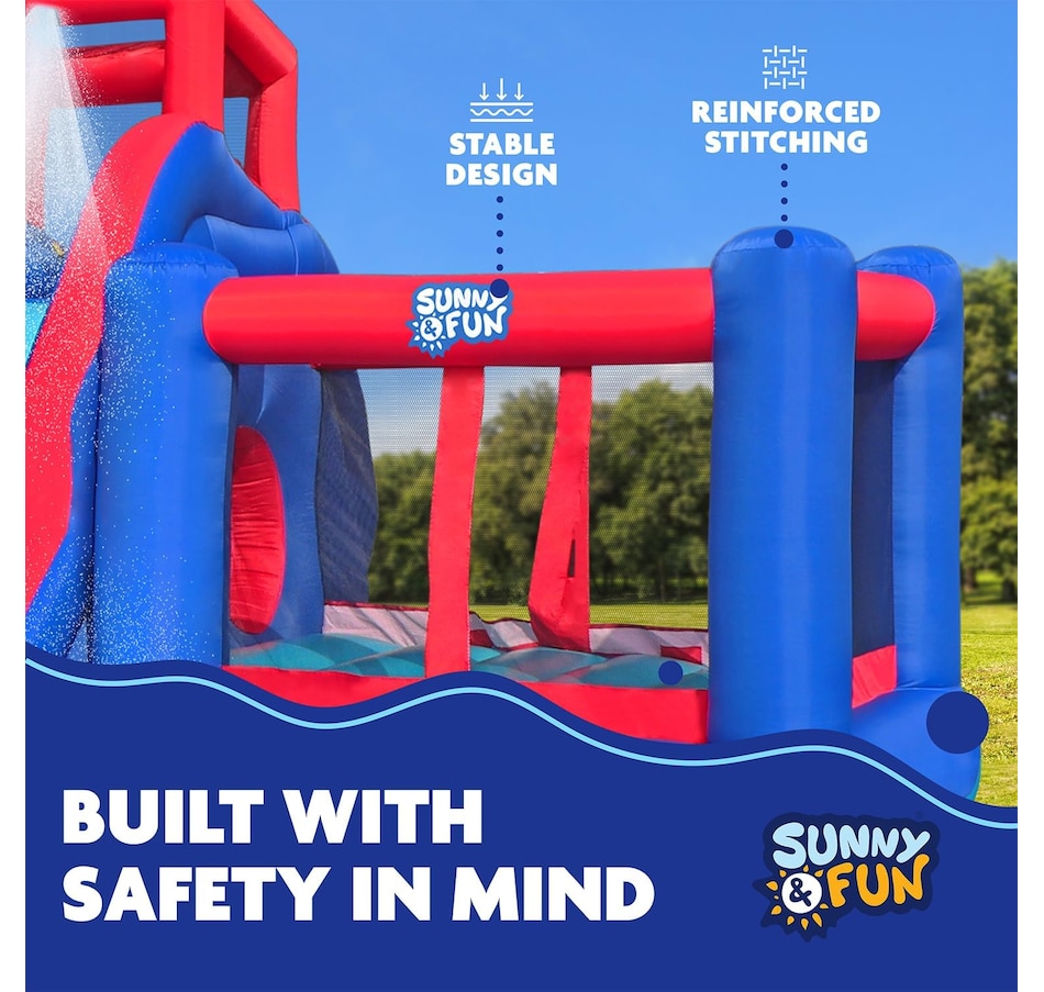 Image 891255_ALTMORE11.jpg, Product 891-255 / Price $899.99, Sunny & Fun 2-in-1 Bounce & Blast Inflatable Water Slide Park with Slide, Bounce House & Pool from Sunny & Fun on TSC.ca's Home & Garden department