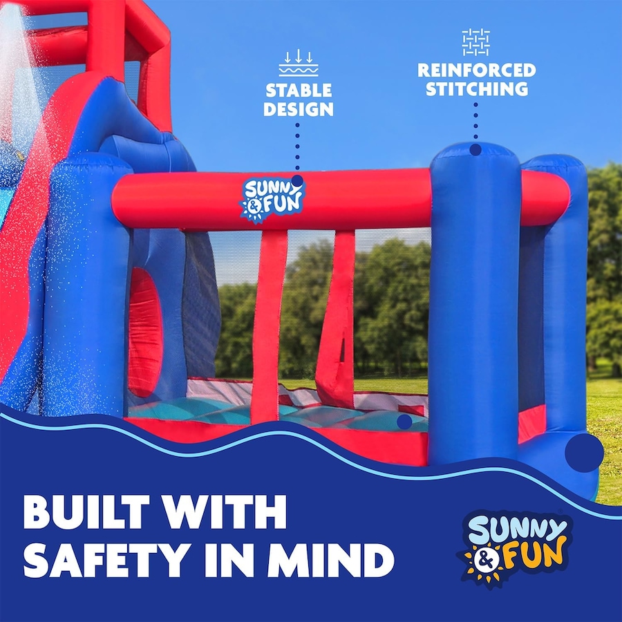 Image 891255_ALTMORE11.jpg, Product 891-255 / Price $899.99, Sunny & Fun 2-in-1 Bounce & Blast Inflatable Water Slide Park with Slide, Bounce House & Pool from Sunny & Fun on TSC.ca's Home & Garden department