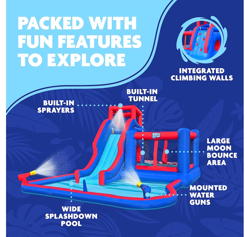 Image 891255_ALTMORE9.jpg, Product 891-255 / Price $899.99, Sunny & Fun 2-in-1 Bounce & Blast Inflatable Water Slide Park with Slide, Bounce House & Pool from Sunny & Fun on TSC.ca's Home & Garden department
