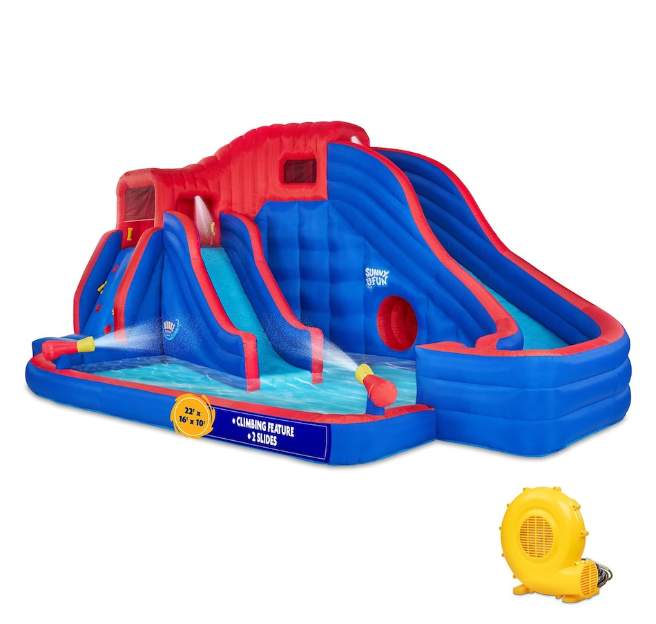 Image 891272.jpg, Product 891-272 / Price $1,499.99, Sunny & Fun Deluxe Adventure Inflatable Water Slide Park with Climbing Wall, 2 Slides & Splash Pool from Sunny & Fun on TSC.ca's Home & Garden department
