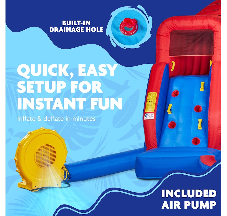 Image 891272_ALTMORE10.jpg, Product 891-272 / Price $1,499.99, Sunny & Fun Deluxe Adventure Inflatable Water Slide Park with Climbing Wall, 2 Slides & Splash Pool from Sunny & Fun on TSC.ca's Home & Garden department