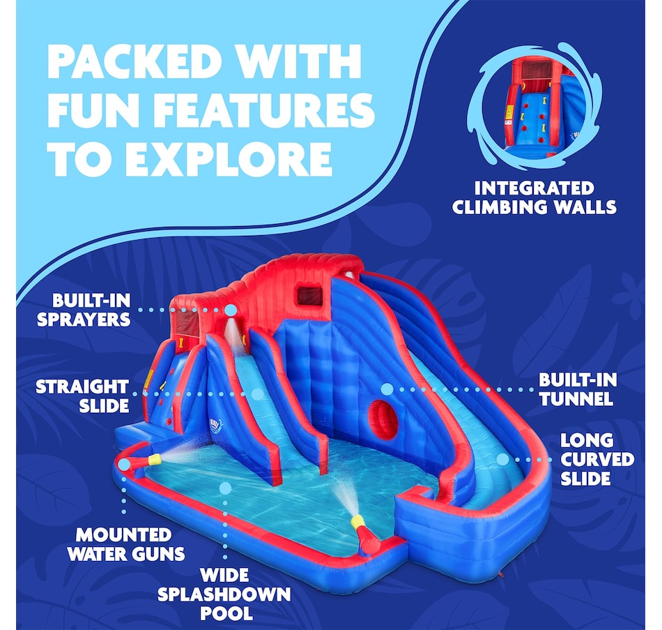 Image 891272_ALTMORE7.jpg, Product 891-272 / Price $1,499.99, Sunny & Fun Deluxe Adventure Inflatable Water Slide Park with Climbing Wall, 2 Slides & Splash Pool from Sunny & Fun on TSC.ca's Home & Garden department