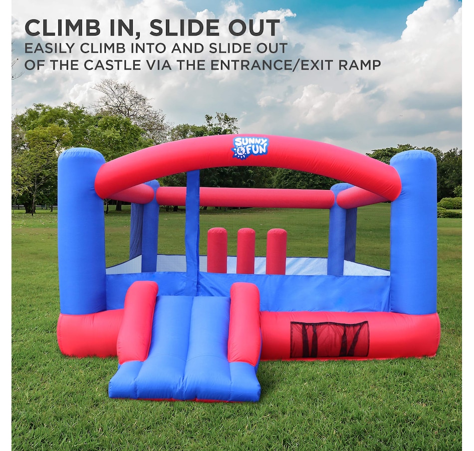 Image 891277_ALTMORE3.jpg, Product 891-277 / Price $635.00, Sunny & Fun Giant Inflatable Bounce House with Built-In Posts, Air Pump & Carrying Case - Red/Blue from Sunny & Fun on TSC.ca's Home & Garden department