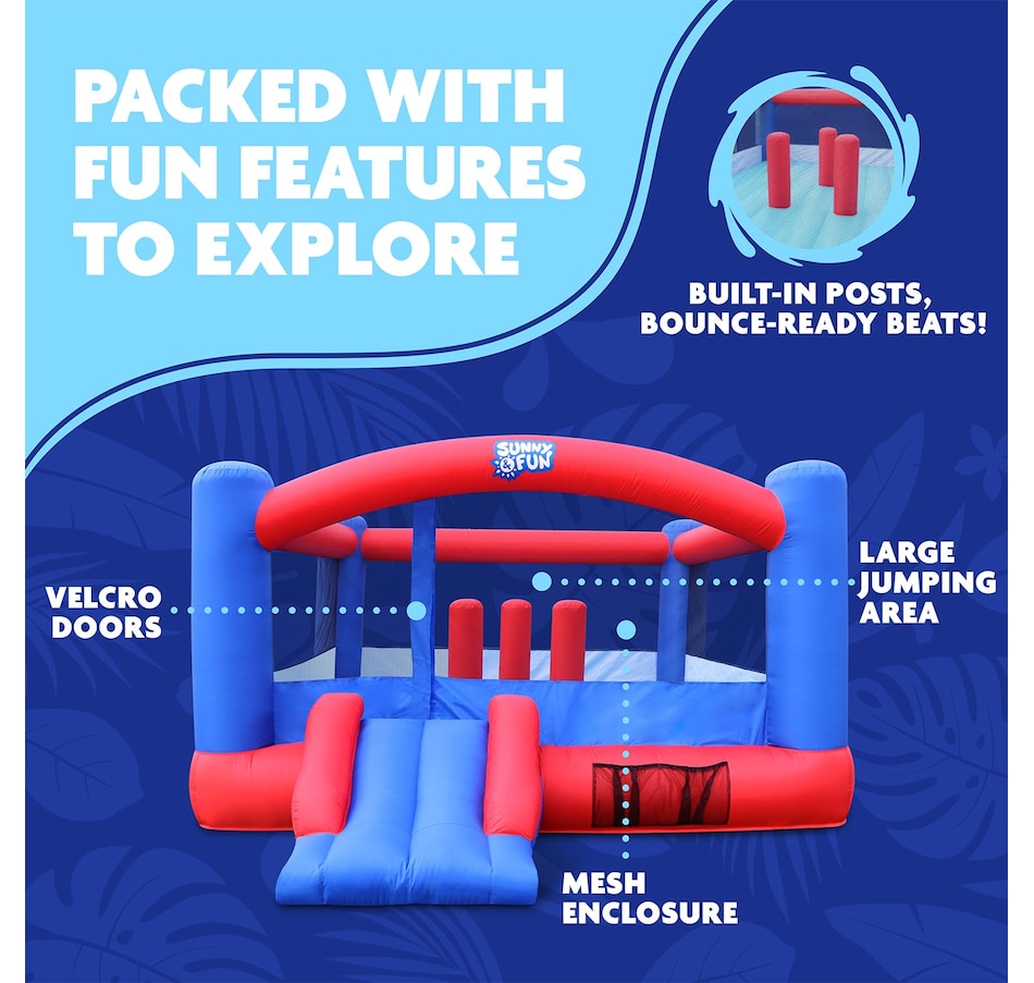 Image 891277_ALTMORE7.jpg, Product 891-277 / Price $635.00, Sunny & Fun Giant Inflatable Bounce House with Built-In Posts, Air Pump & Carrying Case - Red/Blue from Sunny & Fun on TSC.ca's Home & Garden department