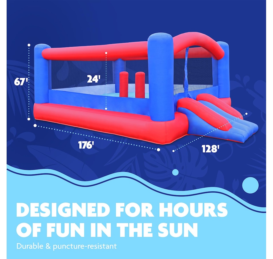 Image 891277_ALTMORE8.jpg, Product 891-277 / Price $635.00, Sunny & Fun Giant Inflatable Bounce House with Built-In Posts, Air Pump & Carrying Case - Red/Blue from Sunny & Fun on TSC.ca's Home & Garden department
