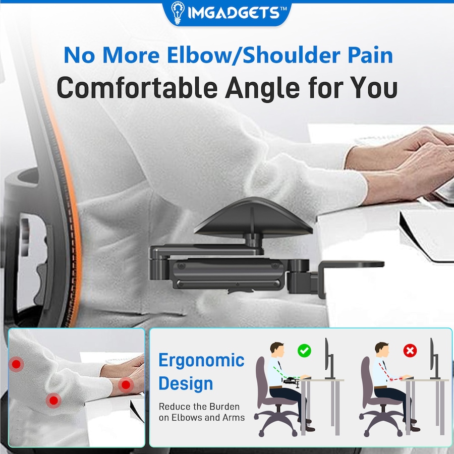 Image 891286_ALTMORE3.jpg, Product 891-286 / Price $49.99, Adjustable Clamp-On Rotating Armrest with 360-Degree Rotation | Perfect for Work and Gaming | Ergonomic Support | Easy Installation |12 kg (26.5 lbs) Weight Capacity from IMGadgets on TSC.ca's Home & Garden department