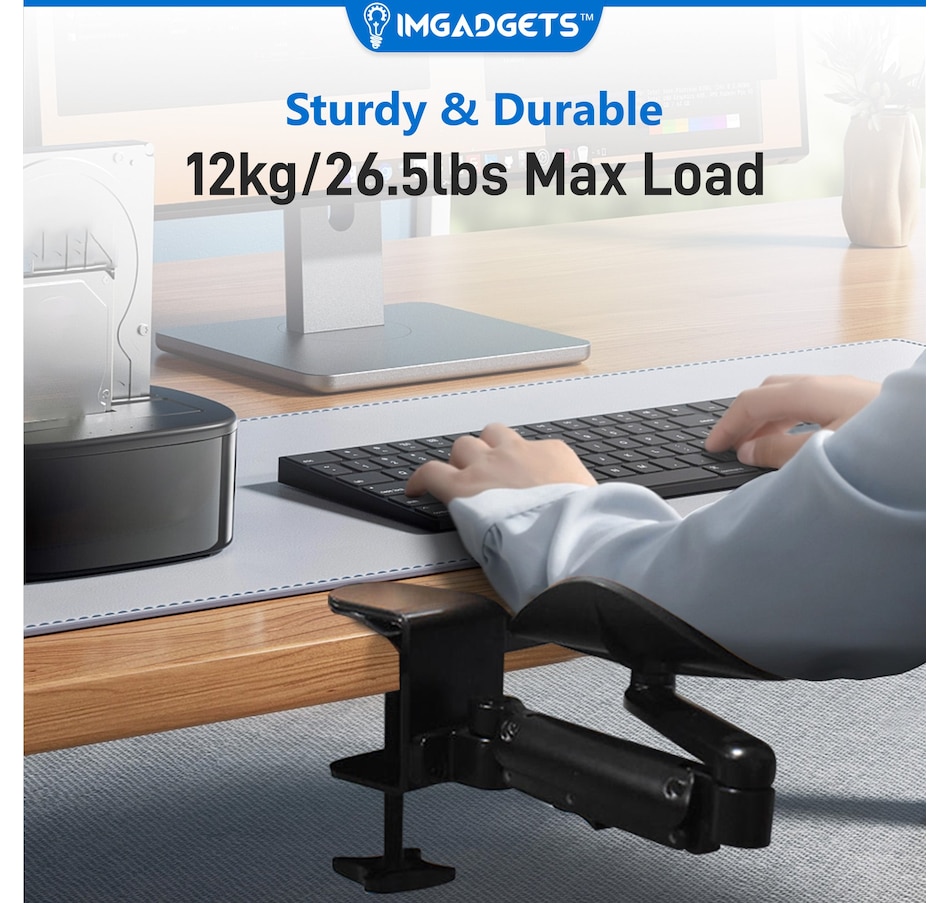 Image 891286_ALTMORE4.jpg, Product 891-286 / Price $49.99, Adjustable Clamp-On Rotating Armrest with 360-Degree Rotation | Perfect for Work and Gaming | Ergonomic Support | Easy Installation |12 kg (26.5 lbs) Weight Capacity from IMGadgets on TSC.ca's Home & Garden department