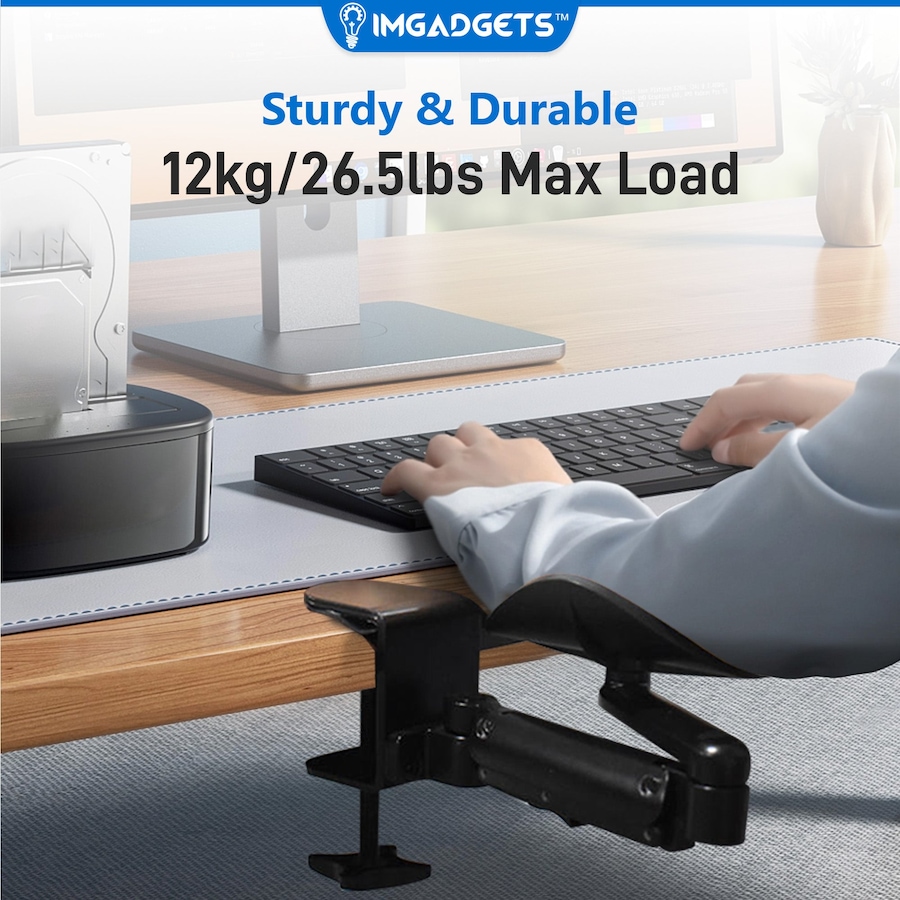 Image 891286_ALTMORE4.jpg, Product 891-286 / Price $49.99, Adjustable Clamp-On Rotating Armrest with 360-Degree Rotation | Perfect for Work and Gaming | Ergonomic Support | Easy Installation |12 kg (26.5 lbs) Weight Capacity from IMGadgets on TSC.ca's Home & Garden department