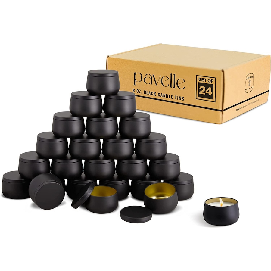 Image 891287.jpg, Product 891-287 / Price $45.99, Pavelle 8 oz. Black Candle Tins, Metal Tins with Lids for Candle Making, Storage, and More, 24 Pcs. from Pavelle on TSC.ca's Toys & Hobbies department