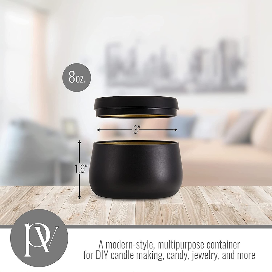 Image 891287_ALTMORE1.jpg, Product 891-287 / Price $45.99, Pavelle 8 oz. Black Candle Tins, Metal Tins with Lids for Candle Making, Storage, and More, 24 Pcs. from Pavelle on TSC.ca's Toys & Hobbies department