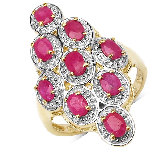 ルビーページ 1.98 ct. Genuine Ruby .925 Sterling Silver Ring - TSC.ca