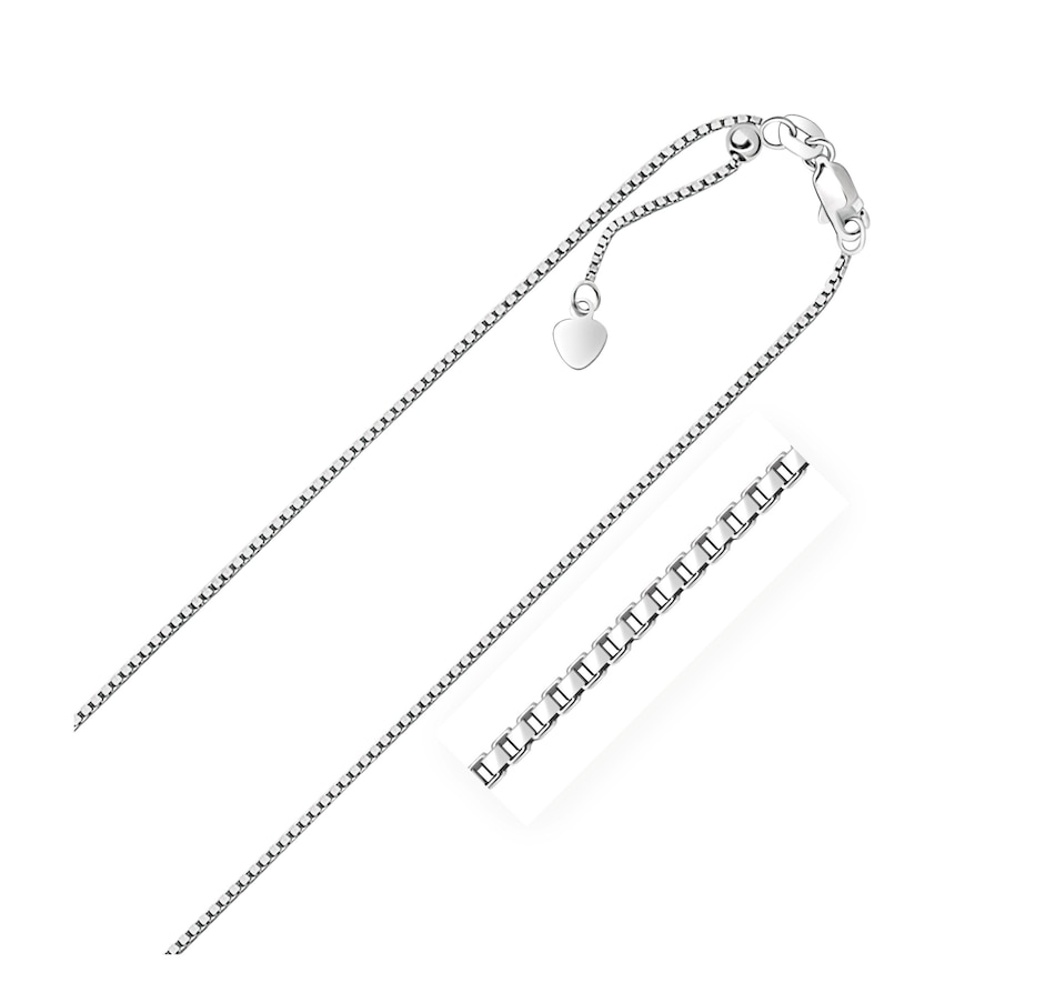 Sterling Silver 1.4mm Adjustable Box Chain