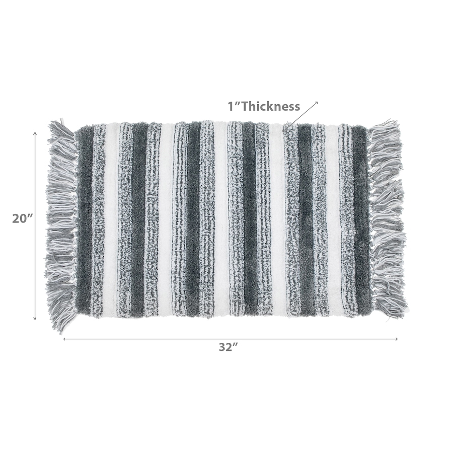 Image 893612_ALTMORE11.jpg, Product 893-612 / Price $34.97, Microfibre Striped Bath Mat With Fringe 20" x 32" from Maison Concepts on TSC.ca's Home & Garden department