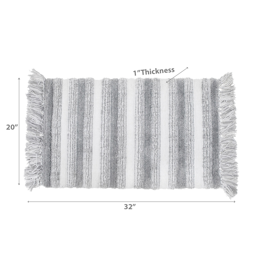 Image 893612_ALTMORE2.jpg, Product 893-612 / Price $34.97, Microfibre Striped Bath Mat With Fringe 20" x 32" from Maison Concepts on TSC.ca's Home & Garden department