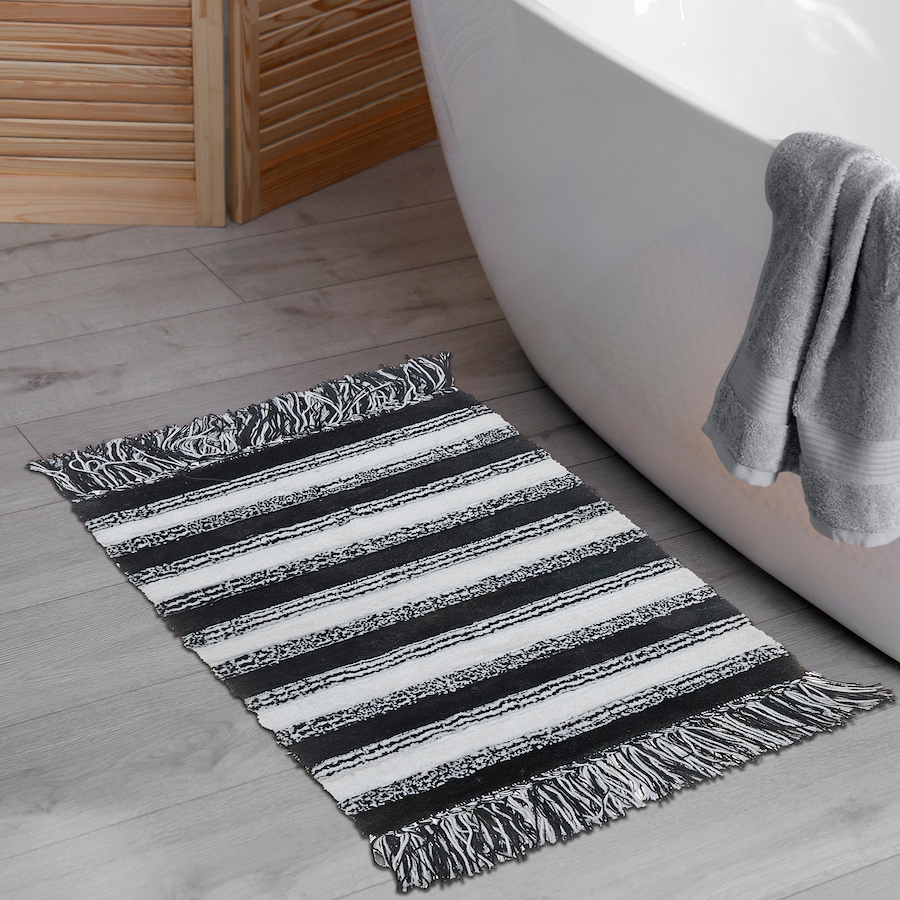 Image 893612_ALTMORE4.jpg, Product 893-612 / Price $34.97, Microfibre Striped Bath Mat With Fringe 20" x 32" from Maison Concepts on TSC.ca's Home & Garden department