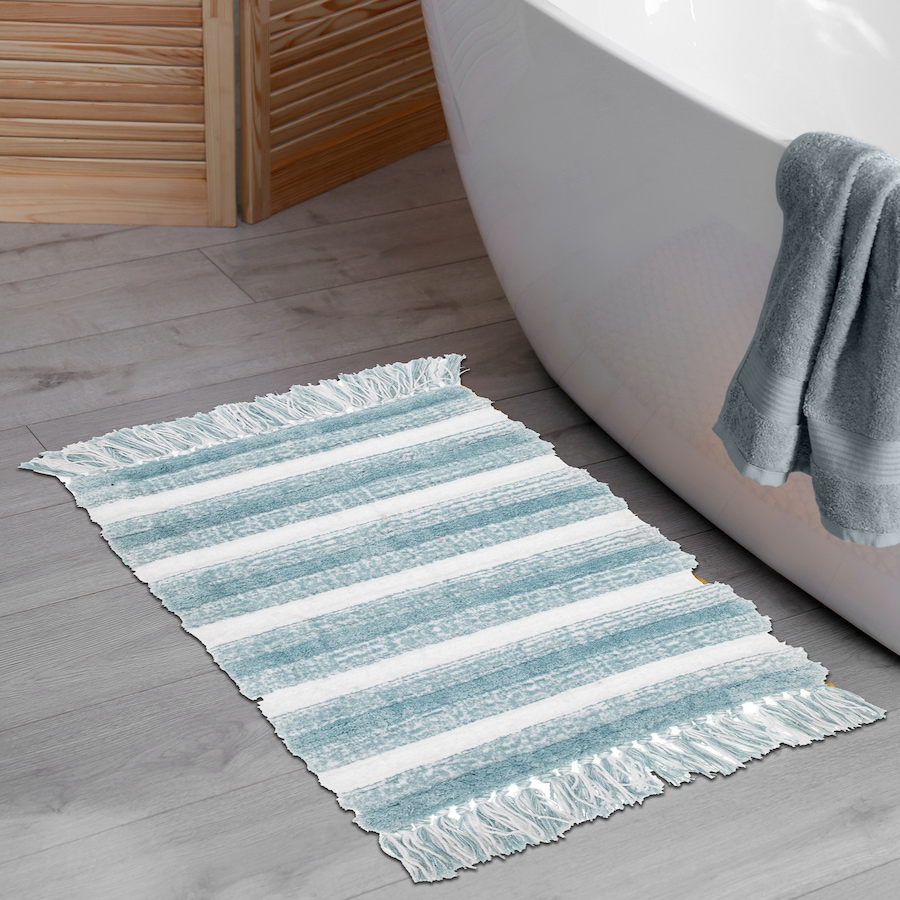 Image 893612_ALTMORE7.jpg, Product 893-612 / Price $34.97, Microfibre Striped Bath Mat With Fringe 20" x 32" from Maison Concepts on TSC.ca's Home & Garden department