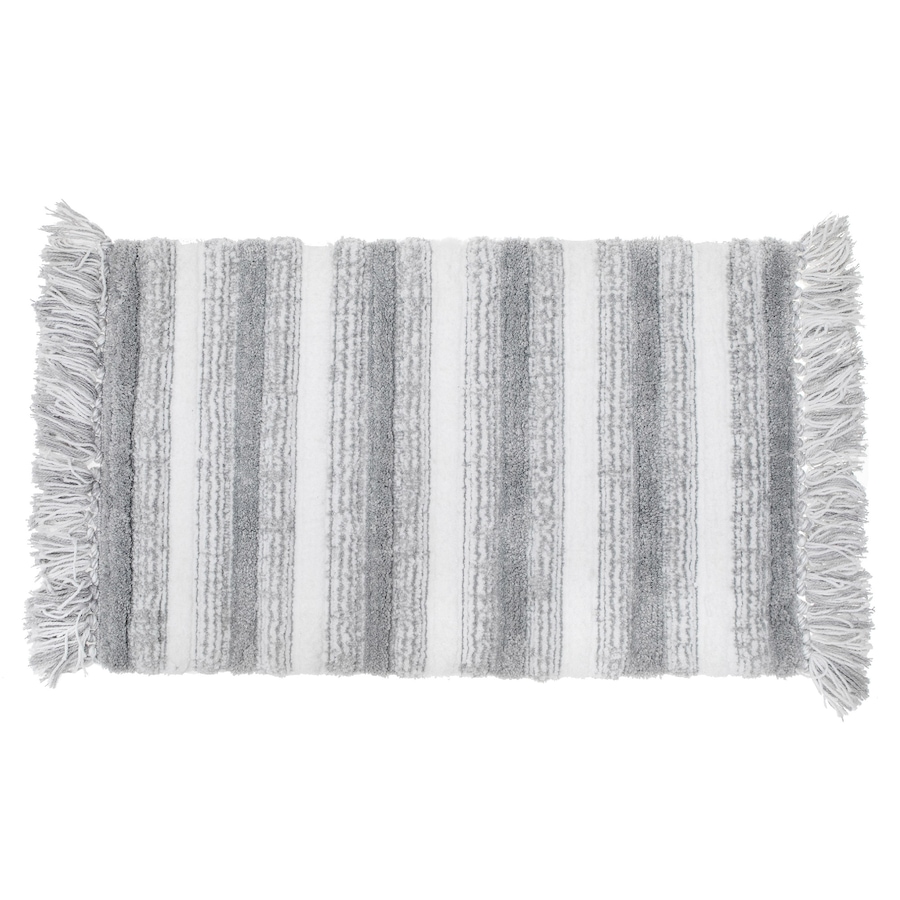 Image 893612_ST01.jpg, Product 893-612 / Price $34.97, Microfibre Striped Bath Mat With Fringe 20" x 32" from Maison Concepts on TSC.ca's Home & Garden department