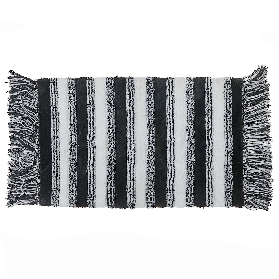 Image 893612_ST02.jpg, Product 893-612 / Price $34.97, Microfibre Striped Bath Mat With Fringe 20" x 32" from Maison Concepts on TSC.ca's Home & Garden department