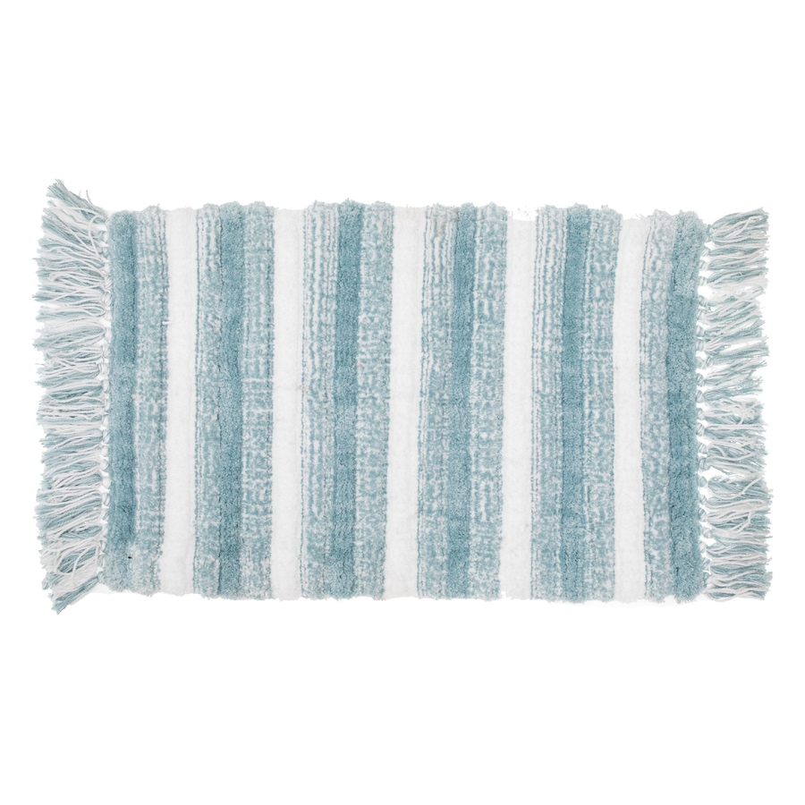 Image 893612_ST03.jpg, Product 893-612 / Price $34.97, Microfibre Striped Bath Mat With Fringe 20" x 32" from Maison Concepts on TSC.ca's Home & Garden department