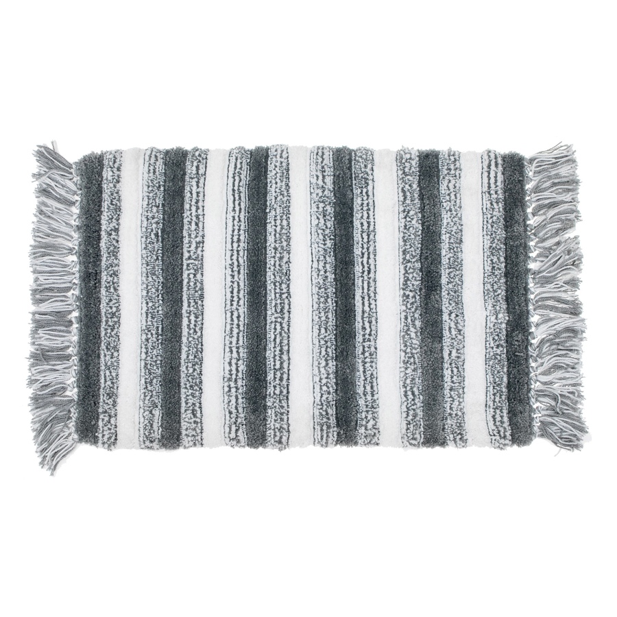 Image 893612_ST04.jpg, Product 893-612 / Price $34.97, Microfibre Striped Bath Mat With Fringe 20" x 32" from Maison Concepts on TSC.ca's Home & Garden department