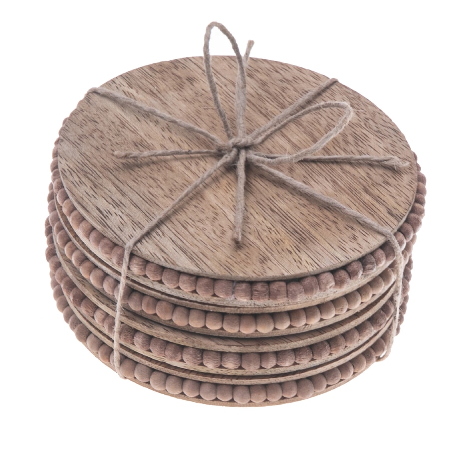 Image 893690.jpg, Product 893-690 / Price $24.97, Set Of 4 Natural Beaded Round Coasters from Maison Concepts on TSC.ca's Kitchen department