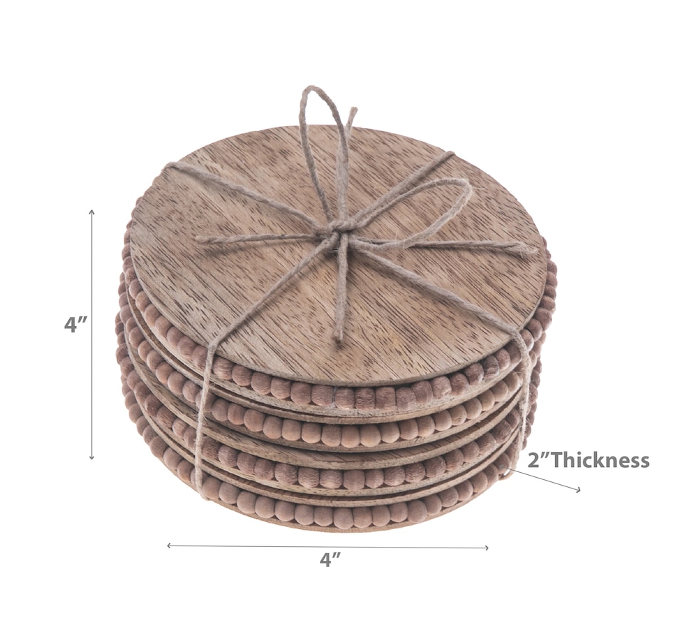 Image 893690_ALTMORE1.jpg, Product 893-690 / Price $24.97, Set Of 4 Natural Beaded Round Coasters from Maison Concepts on TSC.ca's Kitchen department