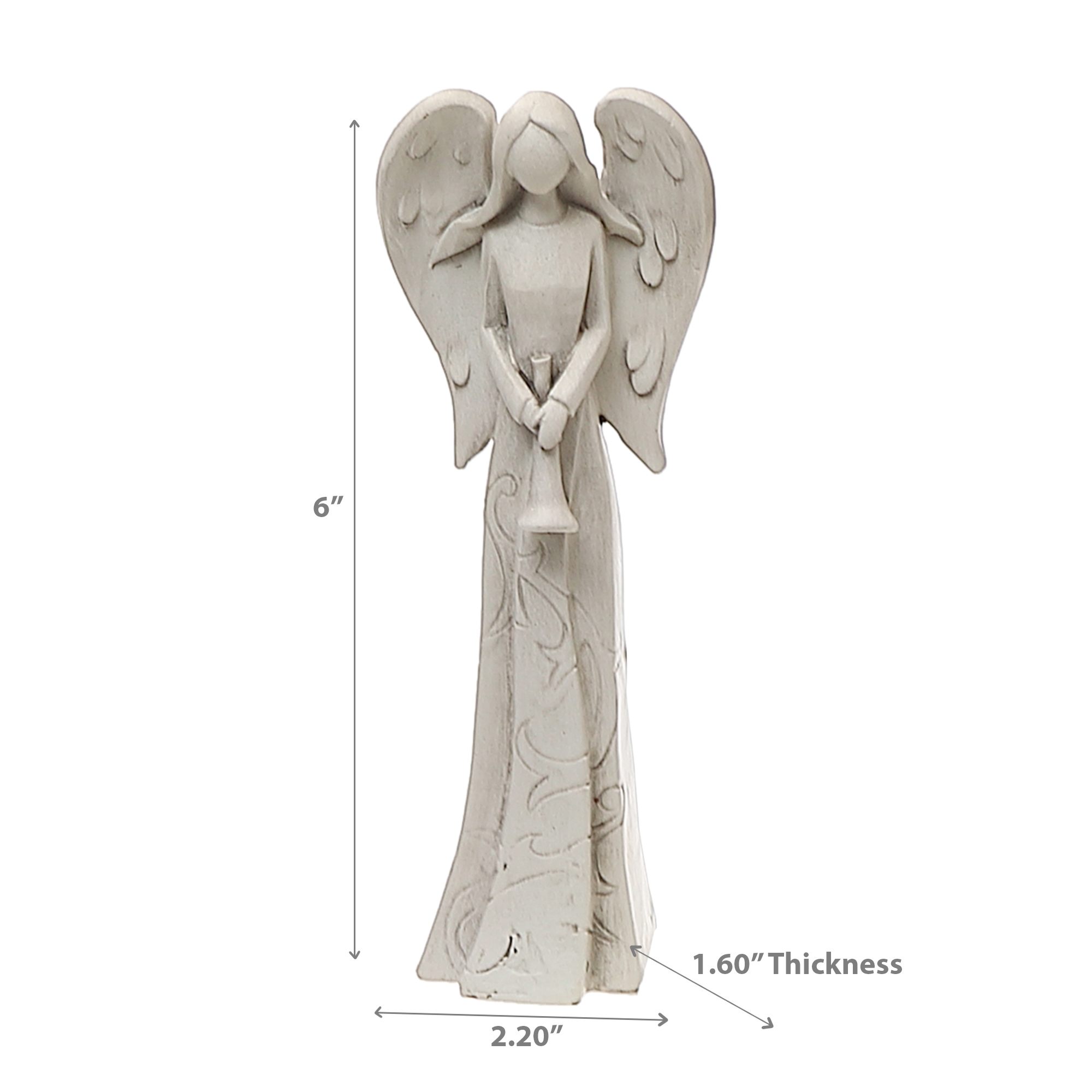 Christmas Polyresin Angel With Engravings - Set of 2 - TSC.ca