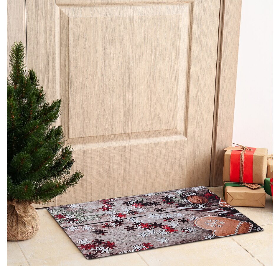 Home & Garden Bedding & Bath Christmas Printed Rubber Mat Snowflake