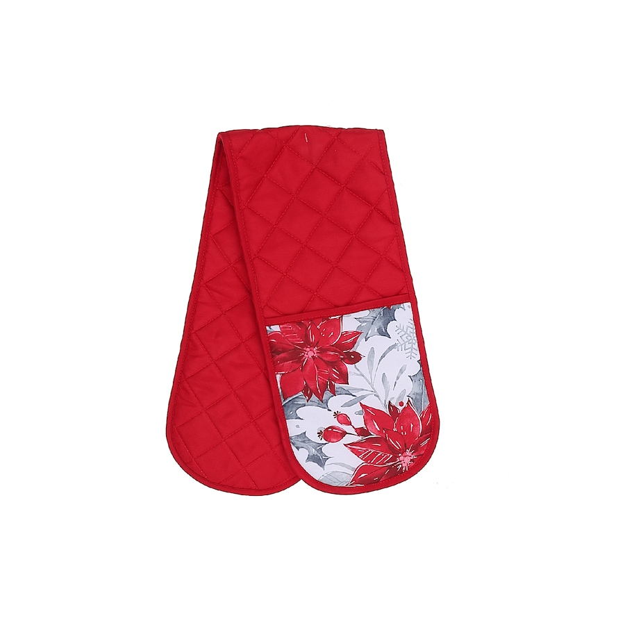 Image 893833.jpg, Product 893-833 / Price $24.97, Christmas Double Oven Mitt Red Poinsettia - Set of 2 from Maison Concepts on TSC.ca's Home & Garden department