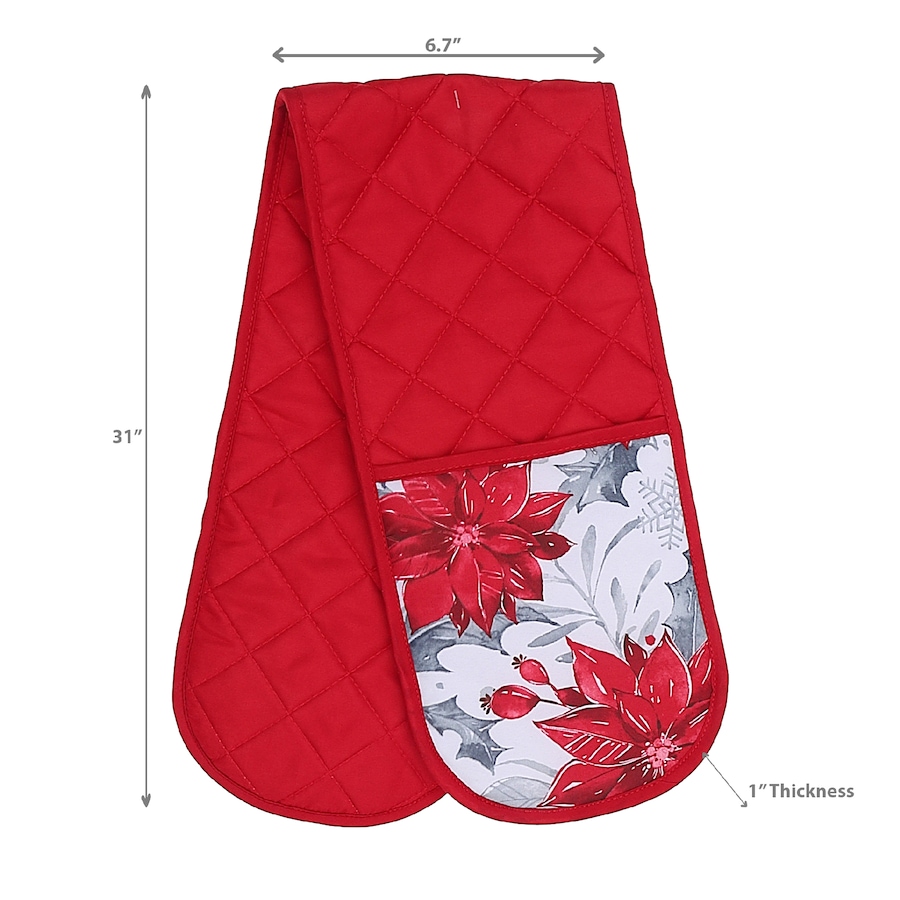 Image 893833_ALTMORE1.jpg, Product 893-833 / Price $24.97, Christmas Double Oven Mitt Red Poinsettia - Set of 2 from Maison Concepts on TSC.ca's Home & Garden department