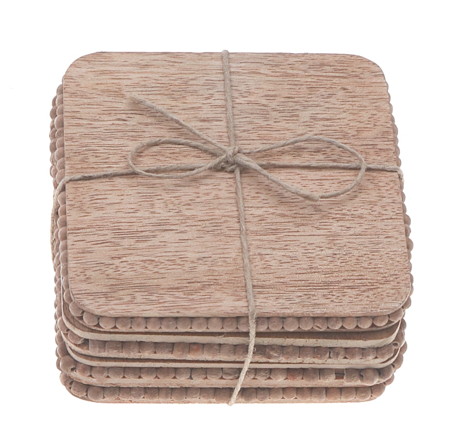 Image 893853.jpg, Product 893-853 / Price $24.97, Set Of 4 Natural Beaded Square Coasters from Maison Concepts on TSC.ca's Kitchen department