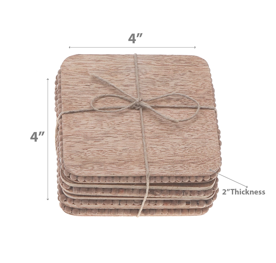 Image 893853_ALTMORE1.jpg, Product 893-853 / Price $24.97, Set Of 4 Natural Beaded Square Coasters from Maison Concepts on TSC.ca's Kitchen department
