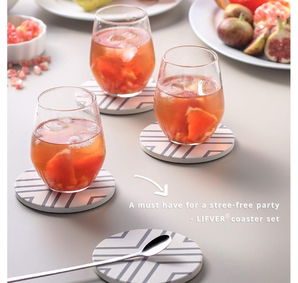 Kitchen Tabletop & Bar LIFVER 4 inch Coasters for Drinks, Absorbent