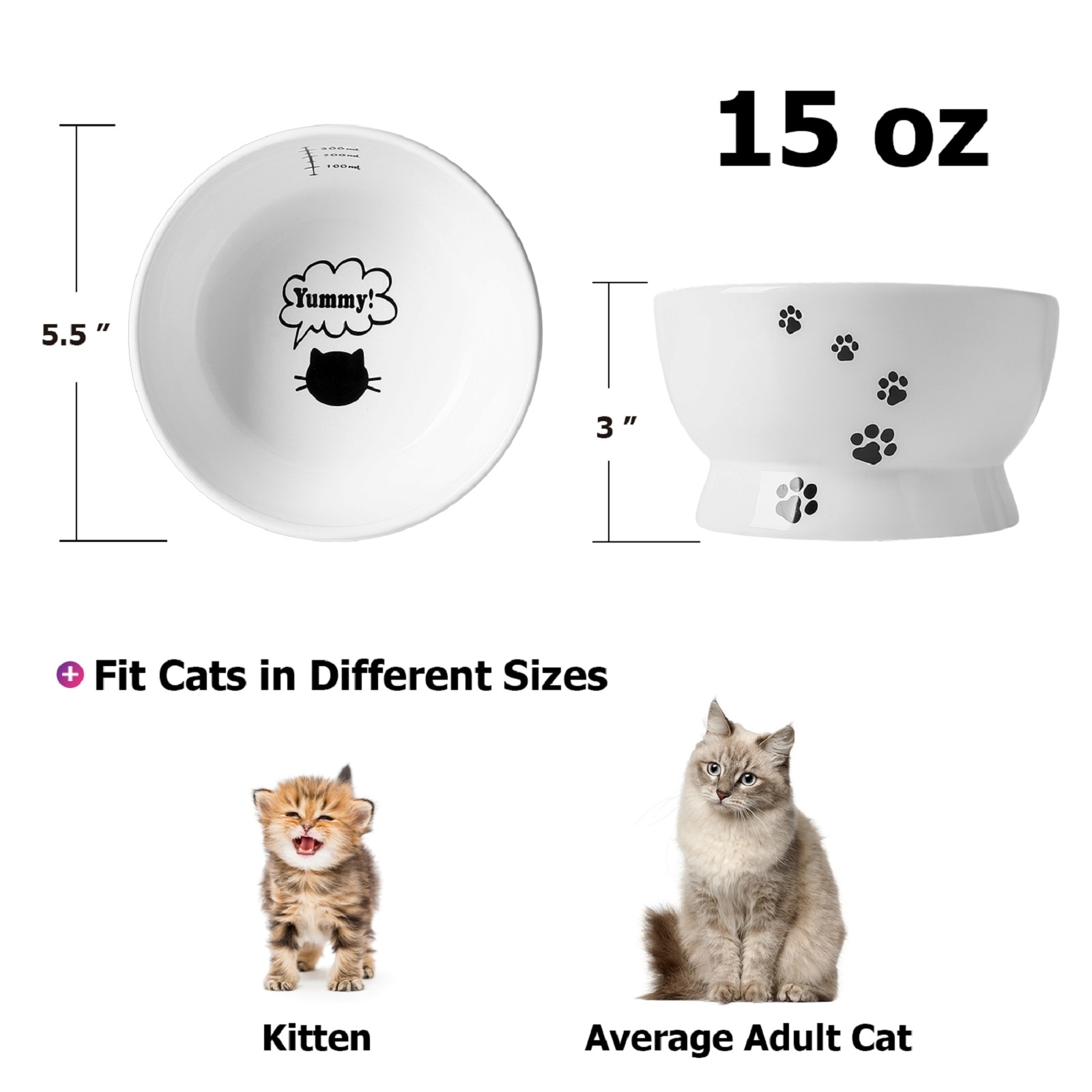 Necoichi raised outlet cat water bowl