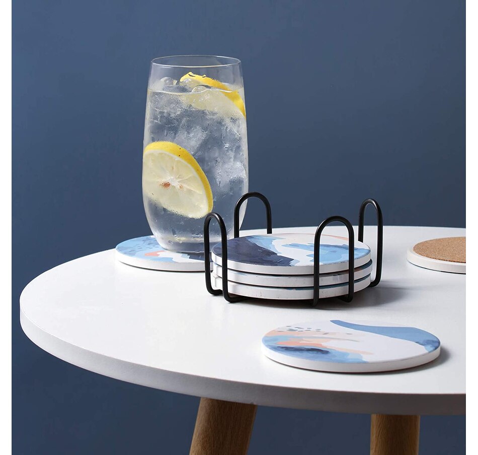 Kitchen Tabletop & Bar LIFVER 4 inch Absorbent Stone Drink Coasters