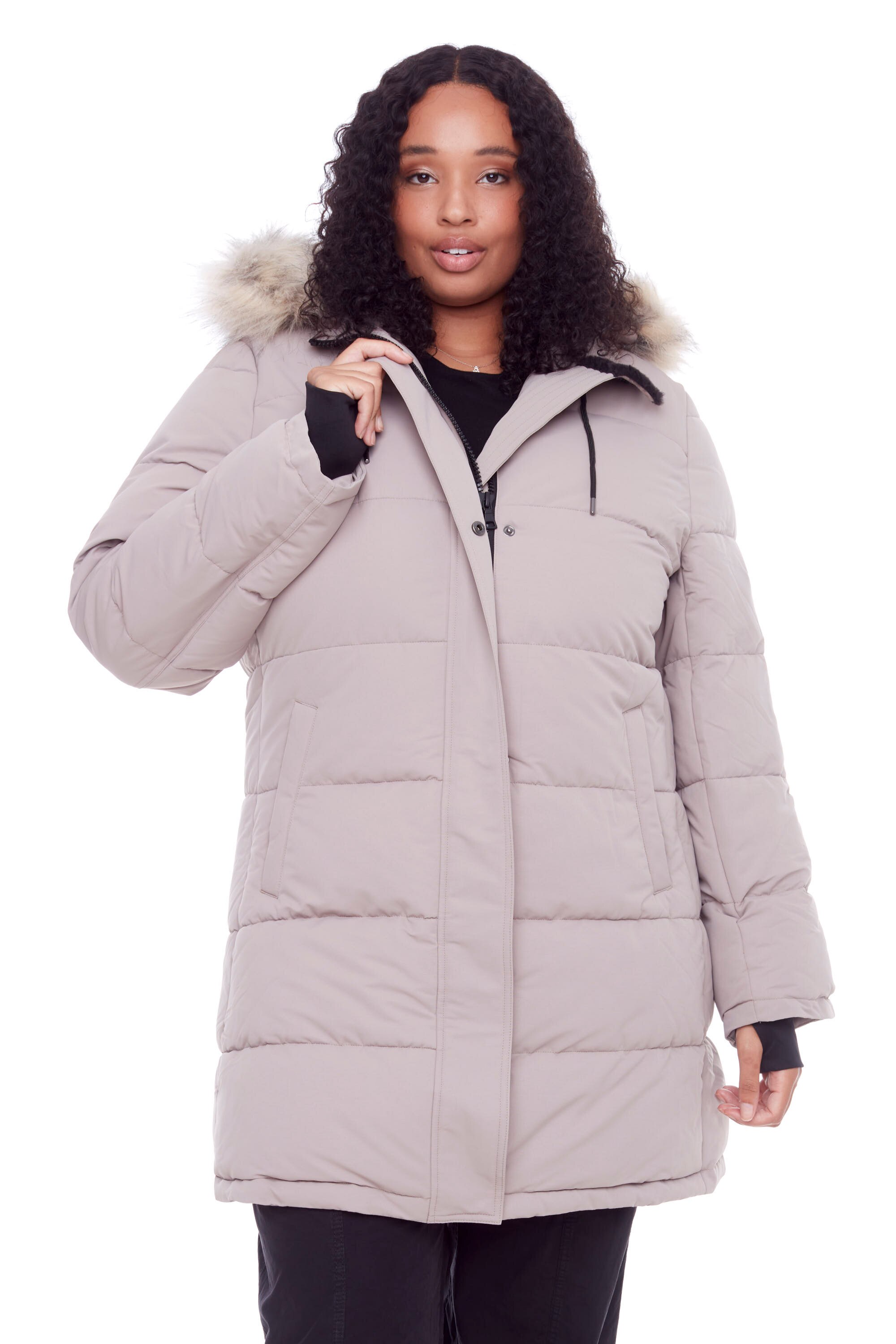 Womens mid clearance length parka