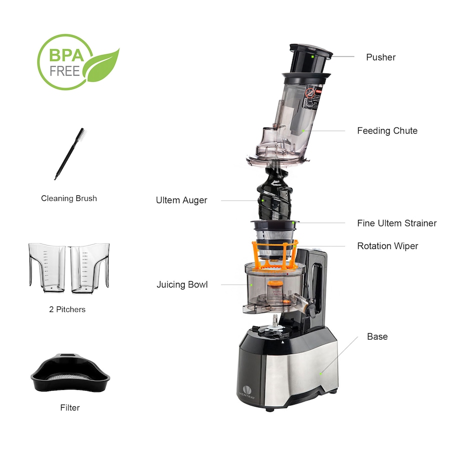 Image 899017_ALTMORE5.jpg, Product 899-017 / Price $229.99, Ventray Big Feeding Mouth,Large Chute,Masticating Juicer Black from Ventray on TSC.ca's Kitchen department