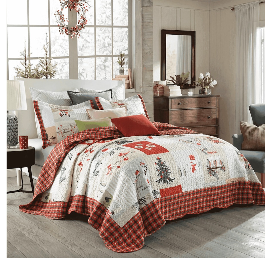 Home & Garden - Bedding & Bath - MarCielo Christmas Quilt Bedspread Set ...