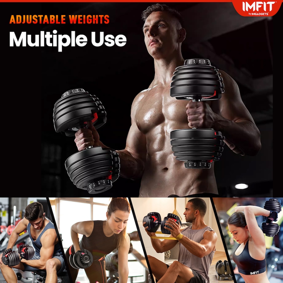 Image 899043_ALTMORE11.jpg, Product 899-043 / Price $249.99, IMFit 5–52.5 lb Adjustable Dumbbell Set with 2 Hand Grips & 2 Jump Ropes from IMGadgets on TSC.ca's Health & Fitness department
