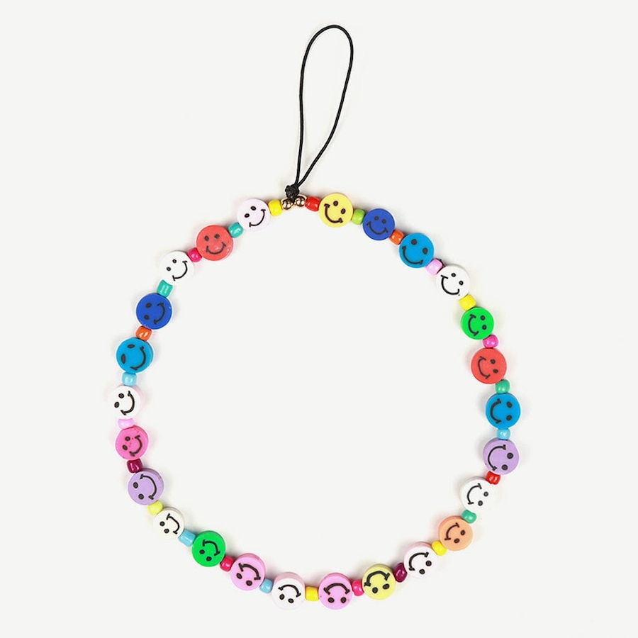 Image 899044.jpg, Product 899-044 / Price $19.99, Rainbow Smiley Beaded Phone Charm from Caseco on TSC.ca's Electronics department