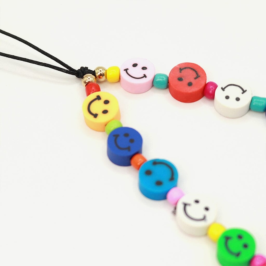 Image 899044_ALTMORE2.jpg, Product 899-044 / Price $19.99, Rainbow Smiley Beaded Phone Charm from Caseco on TSC.ca's Electronics department