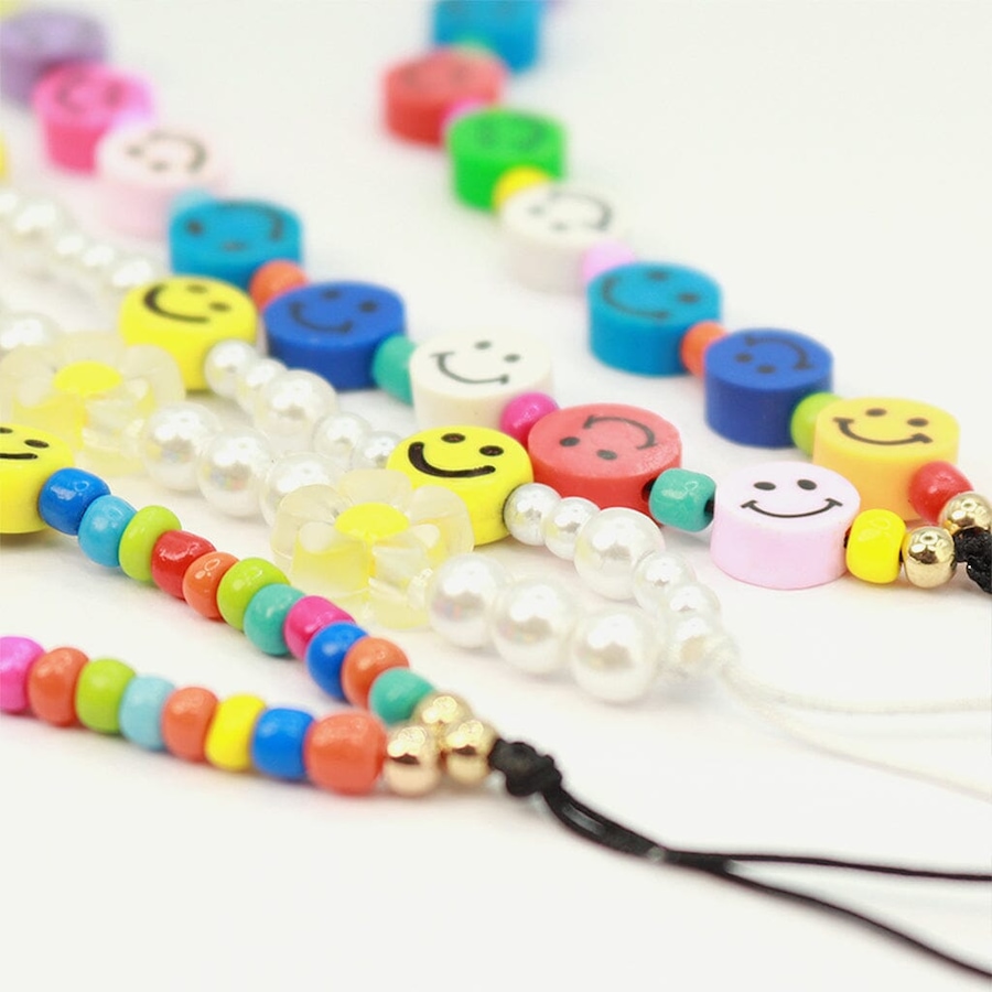 Image 899044_ALTMORE3.jpg, Product 899-044 / Price $19.99, Rainbow Smiley Beaded Phone Charm from Caseco on TSC.ca's Electronics department