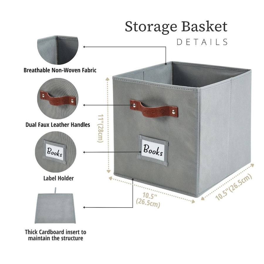 Image 899143_ALTMORE102.jpg, Product 899-143 / Price $28.99, Collapsible Cube Storage Bins with Card Holder | Fabric Closet Organizers from DECOMOMO® on TSC.ca's  department