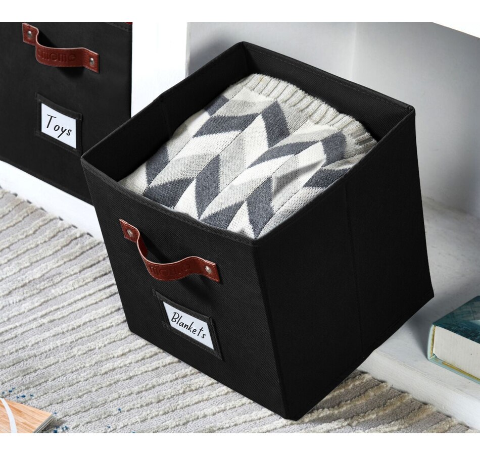 Image 899143_ALTMORE107.jpg, Product 899-143 / Price $28.99, Collapsible Cube Storage Bins with Card Holder | Fabric Closet Organizers from DECOMOMO® on TSC.ca's department