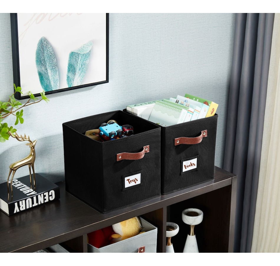Image 899143_ALTMORE109.jpg, Product 899-143 / Price $28.99, Collapsible Cube Storage Bins with Card Holder | Fabric Closet Organizers from DECOMOMO® on TSC.ca's department